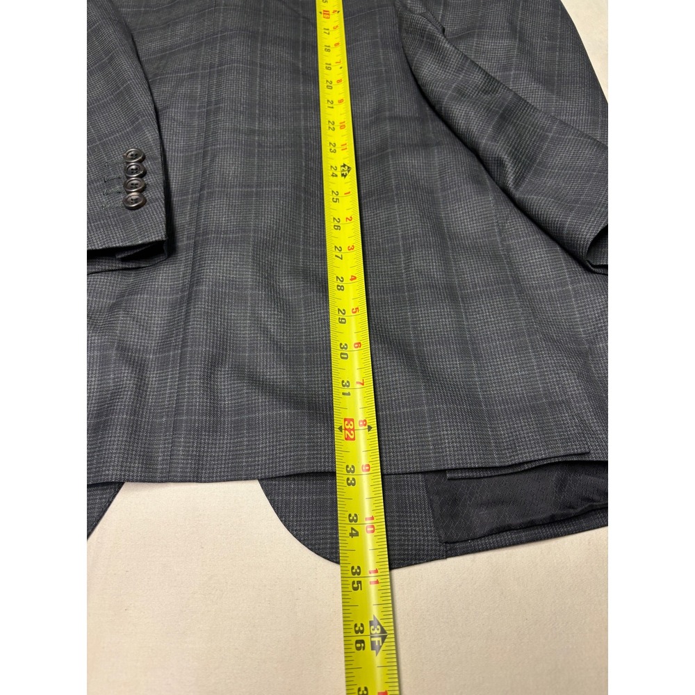 Canali x Su Misura Wool Plaid Windownpane Blazer Jacket Mens Italy Made 44L - Picture 12 of 15